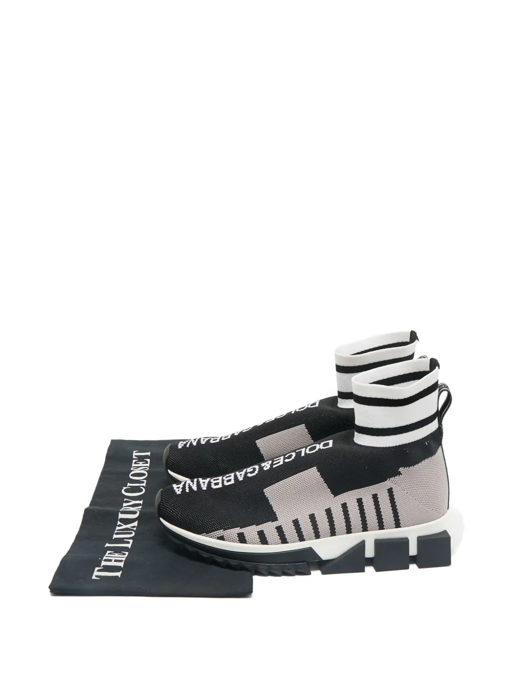 DOLCE & GABBANA Pre-owned Sorrento Logo Sneakers In Black