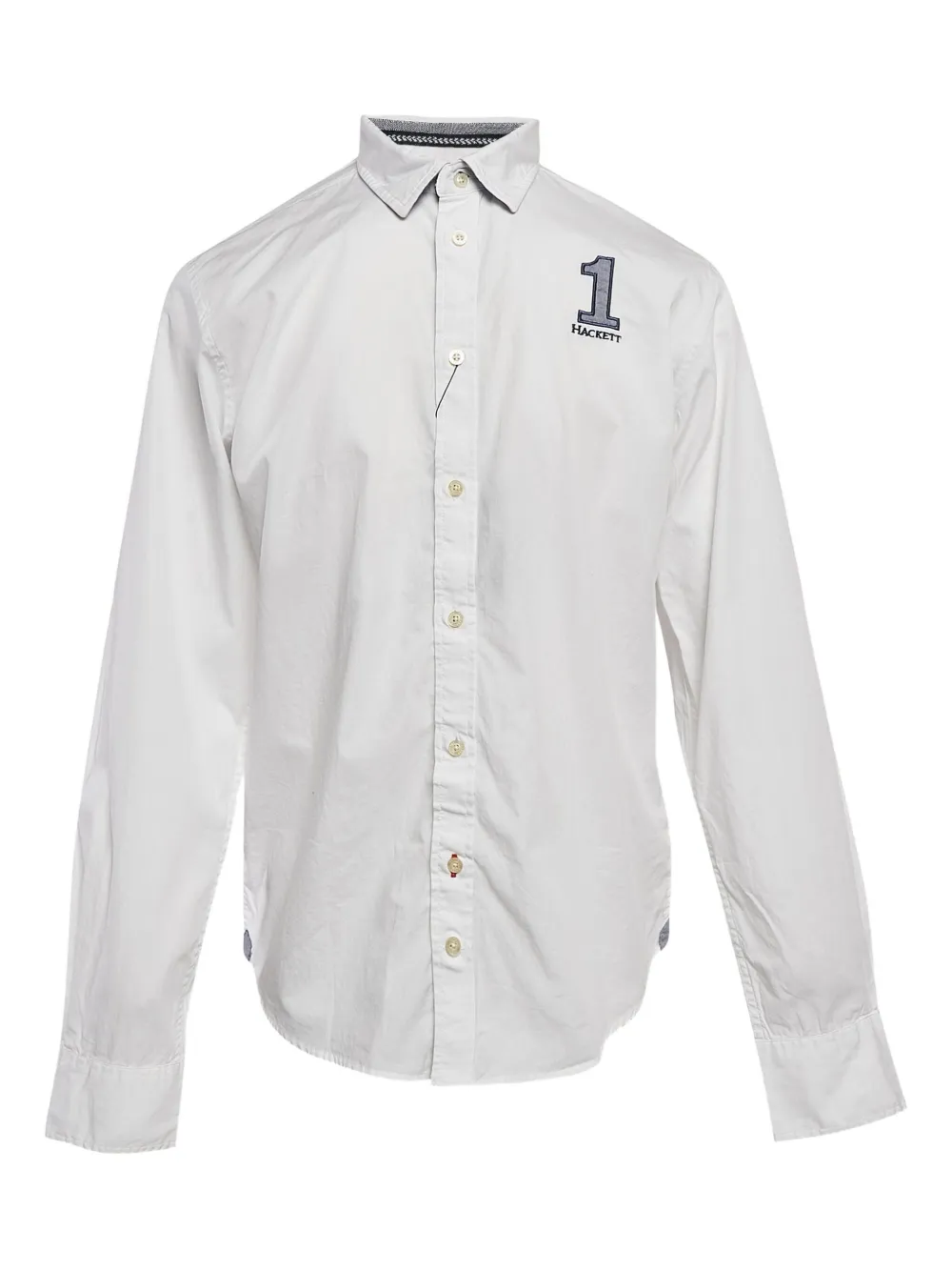 Hackett Kids' Embroidered-patch Long-sleeve Shirt In White