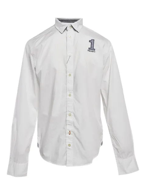 Hackett embroidered-patch long-sleeve shirt