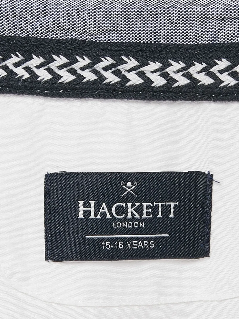 Hackett Shirt met geborduurde patch en lange mouwen Wit