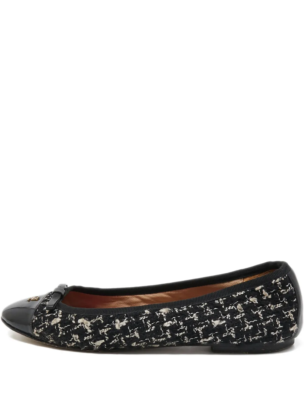 Carolina Herrera Vintage Ballerinas aus Tweed - Schwarz