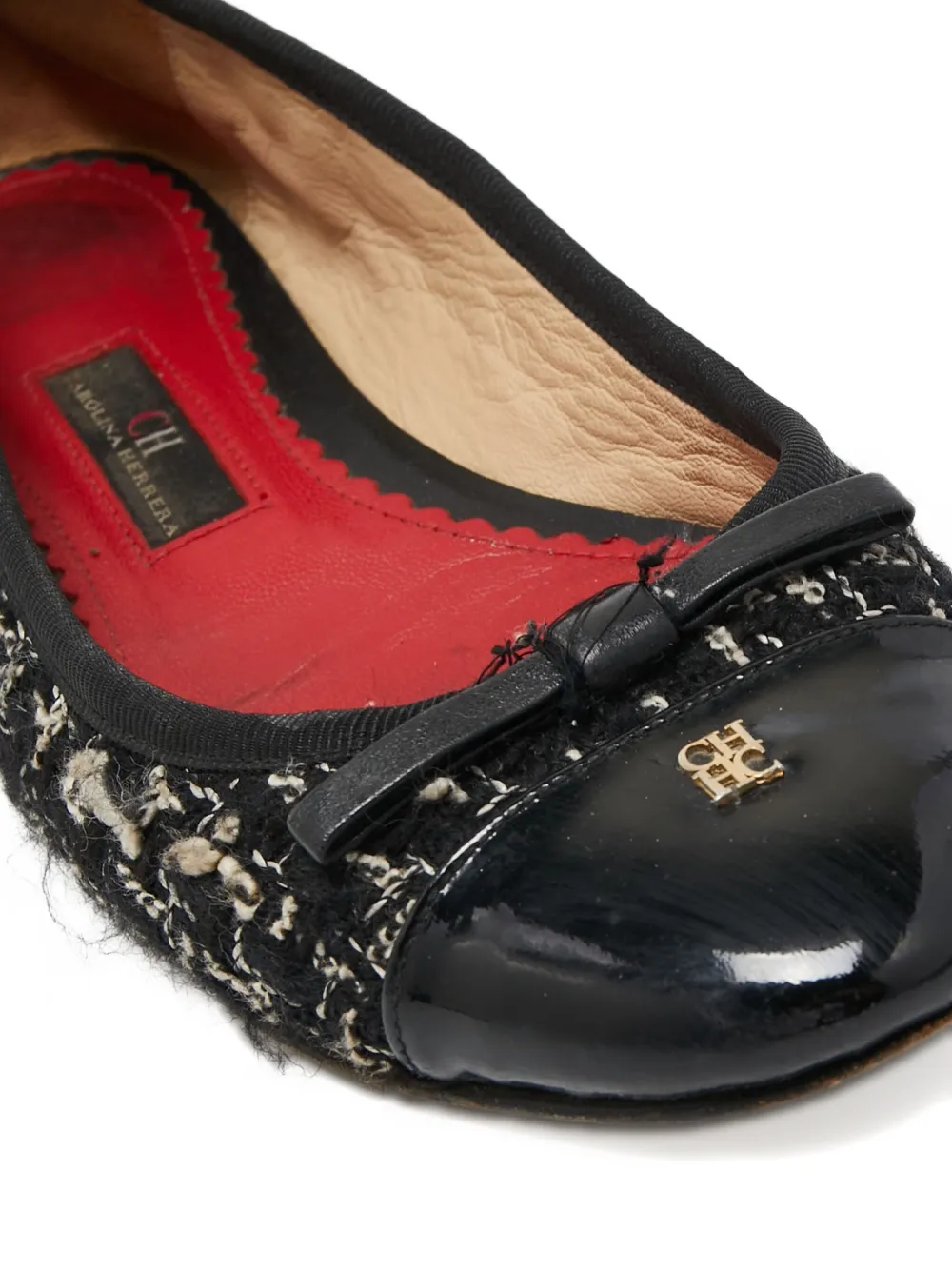 Carolina Herrera Vintage Tweed ballerina's - Zwart
