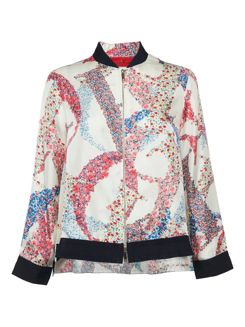 Carolina Herrera Vintage floral-print zip jacket | White | Image 1