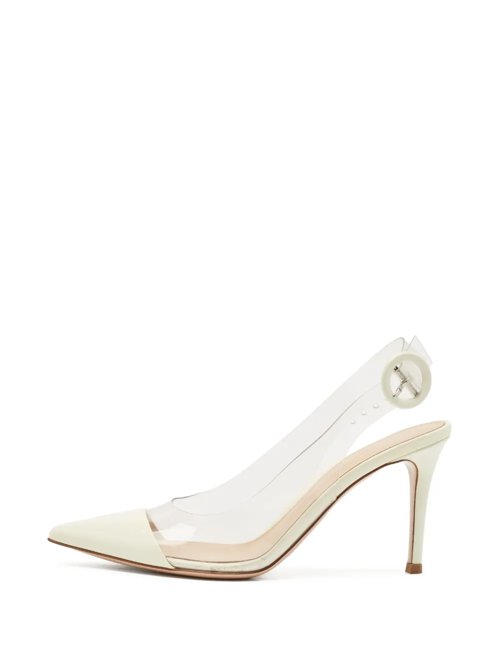 Gianvito Rossi 85 mm slingback pumps met gesp - Wit