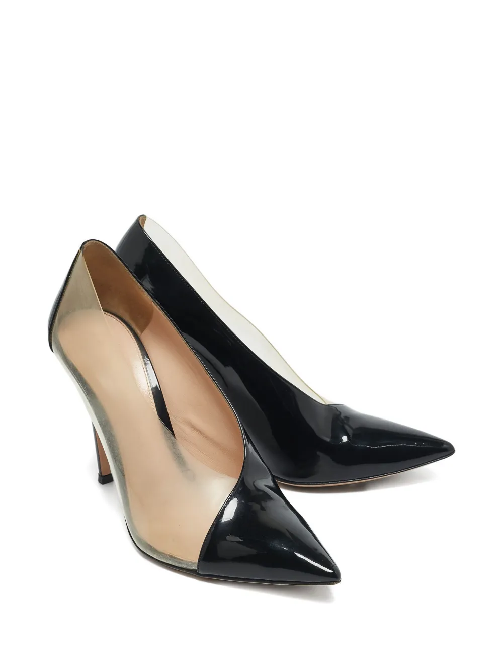 Gianvito Rossi 115 mm lakleren pumps met puntige neus - Zwart