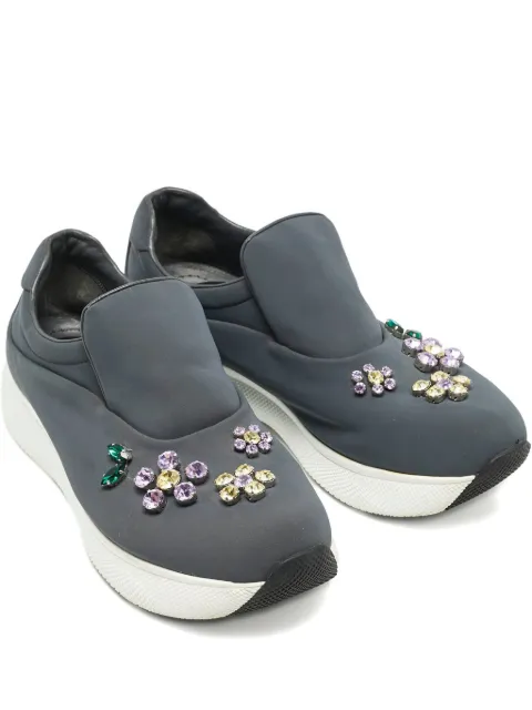 Prada Pre-Owned crystal-embellished flowers sneakers