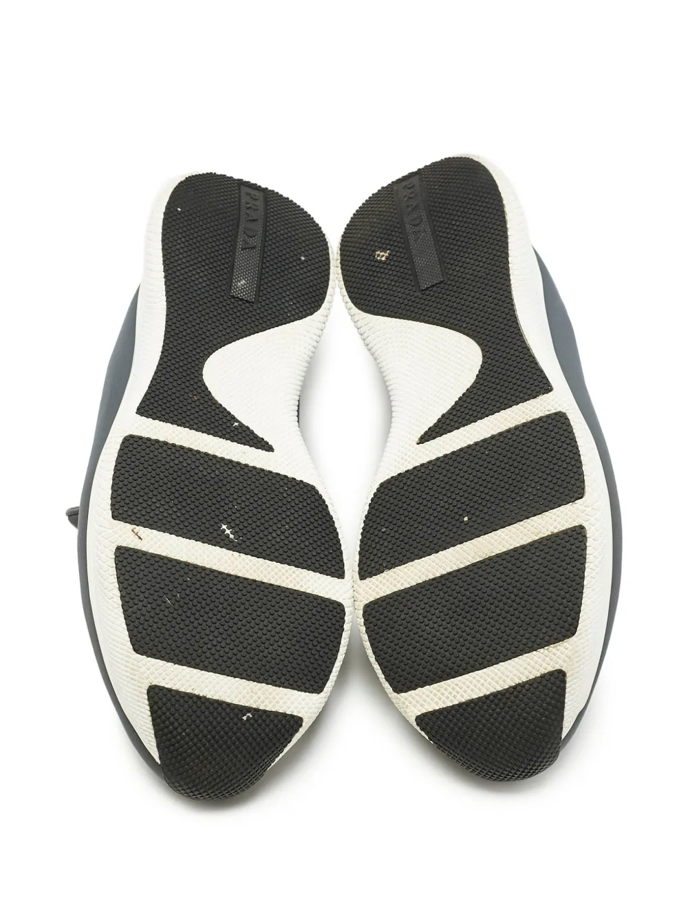 Pre-owned Prada Crystal-embellished Flowers Sneakers In Gray