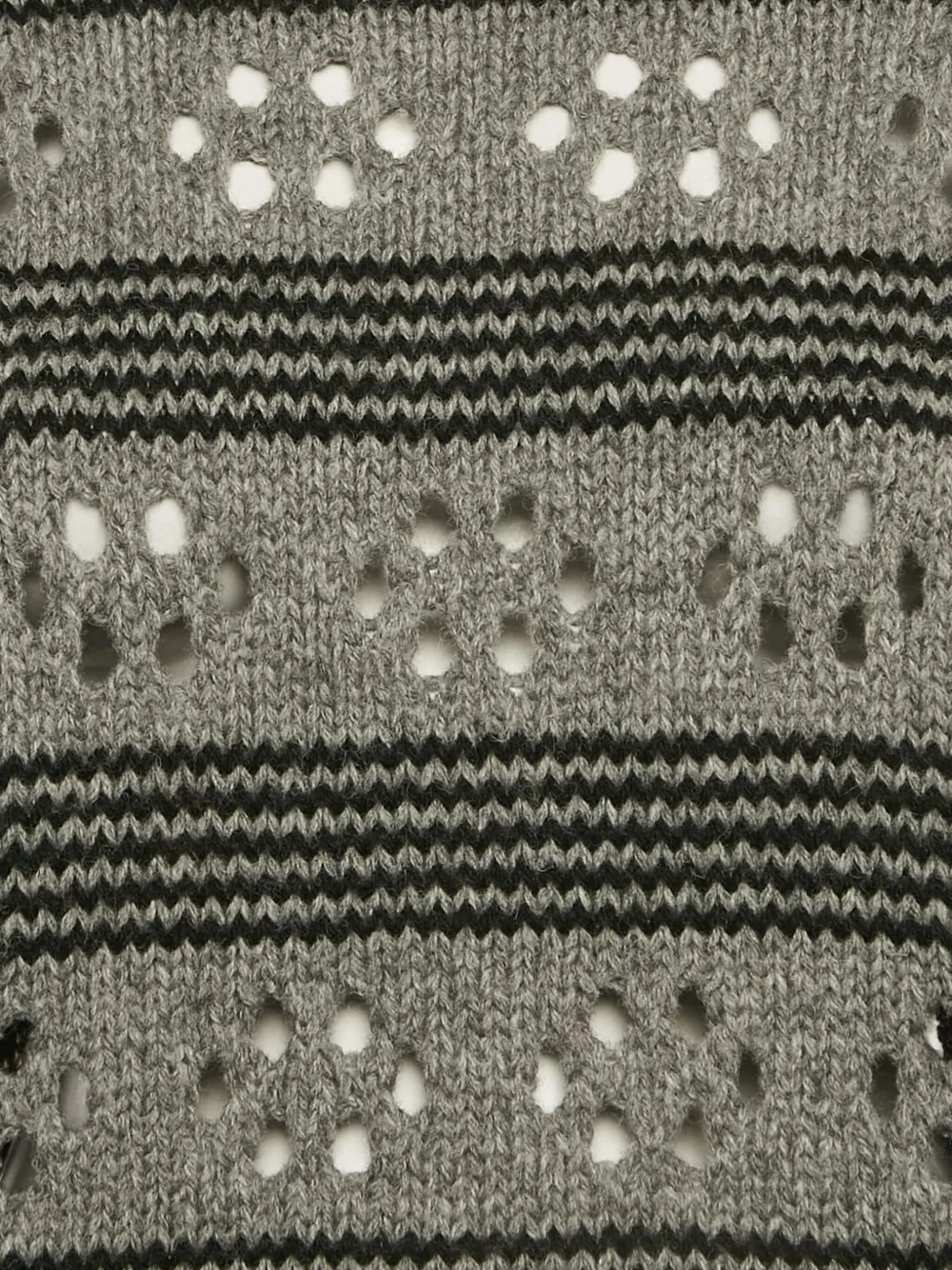 Pre-owned Miu Miu Ribbed-knit Cut-out Sweater In Gray