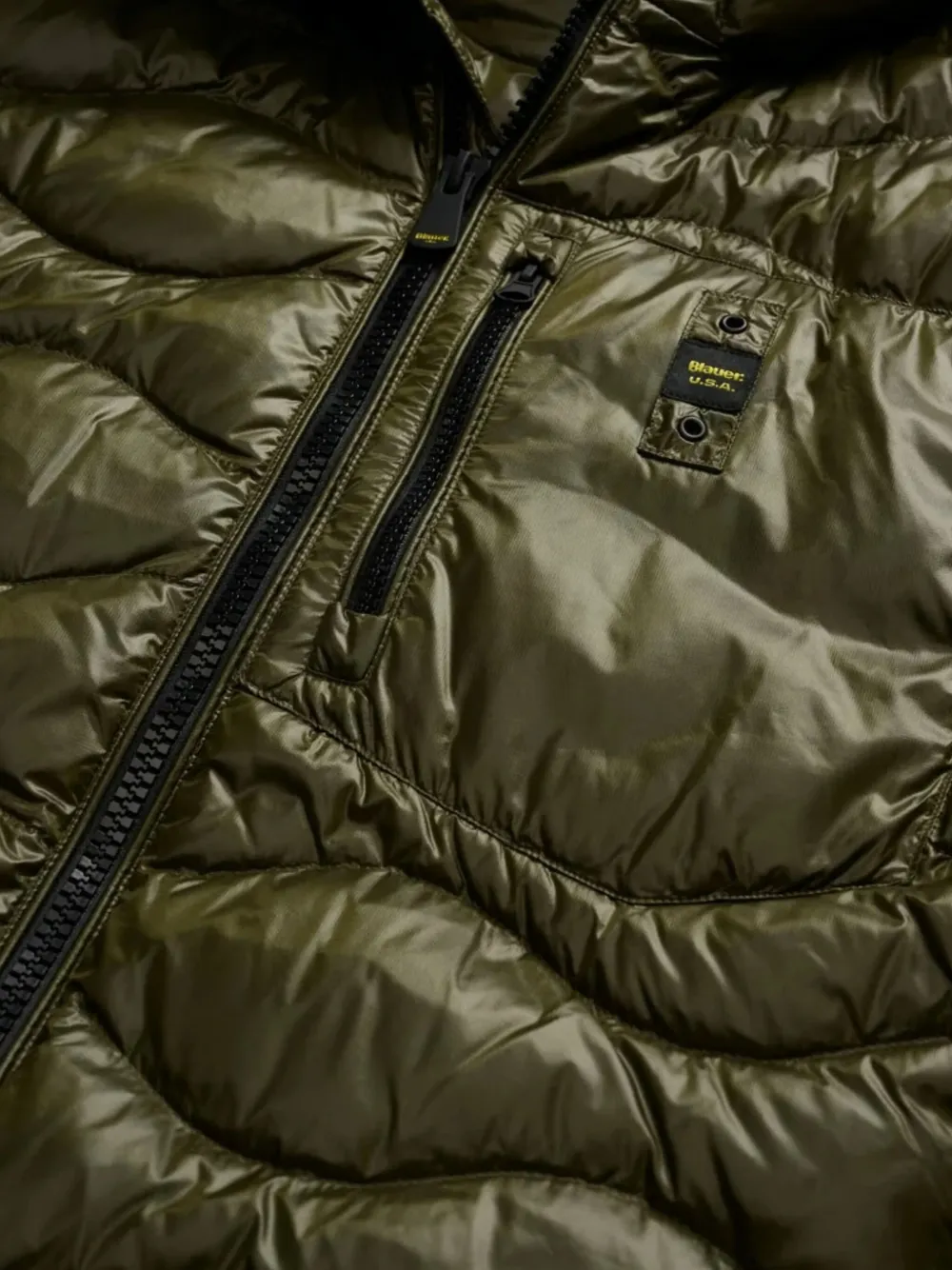 Blauer Gevoerd jack met capuchon Groen