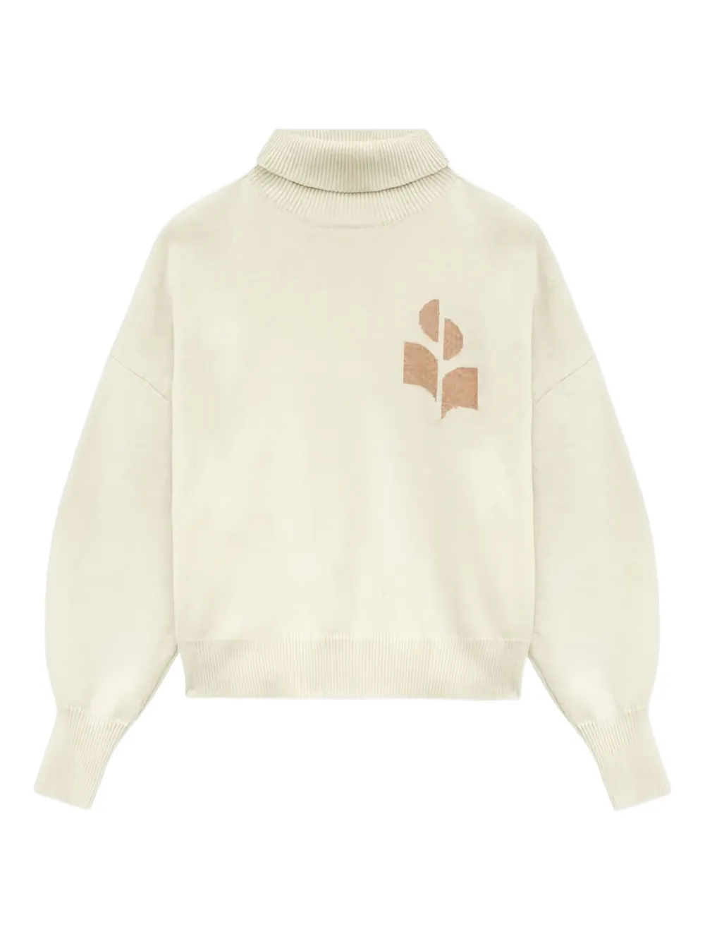 Isabel Marant Logo-embroidered Turtleneck Sweater In Neutral