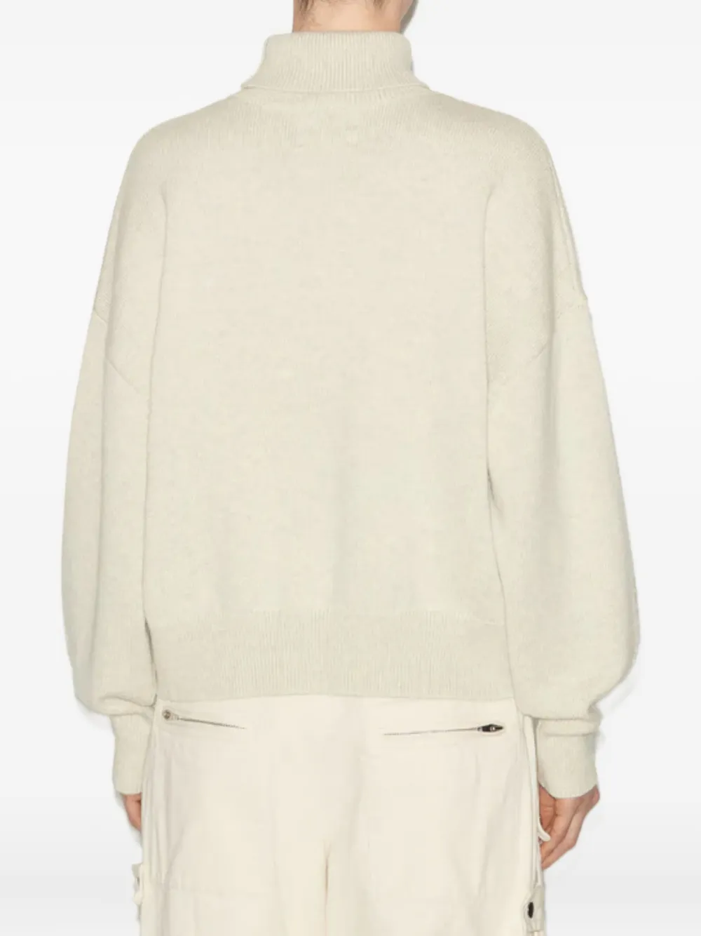 Isabel Marant Logo-embroidered Turtleneck Sweater In Neutral