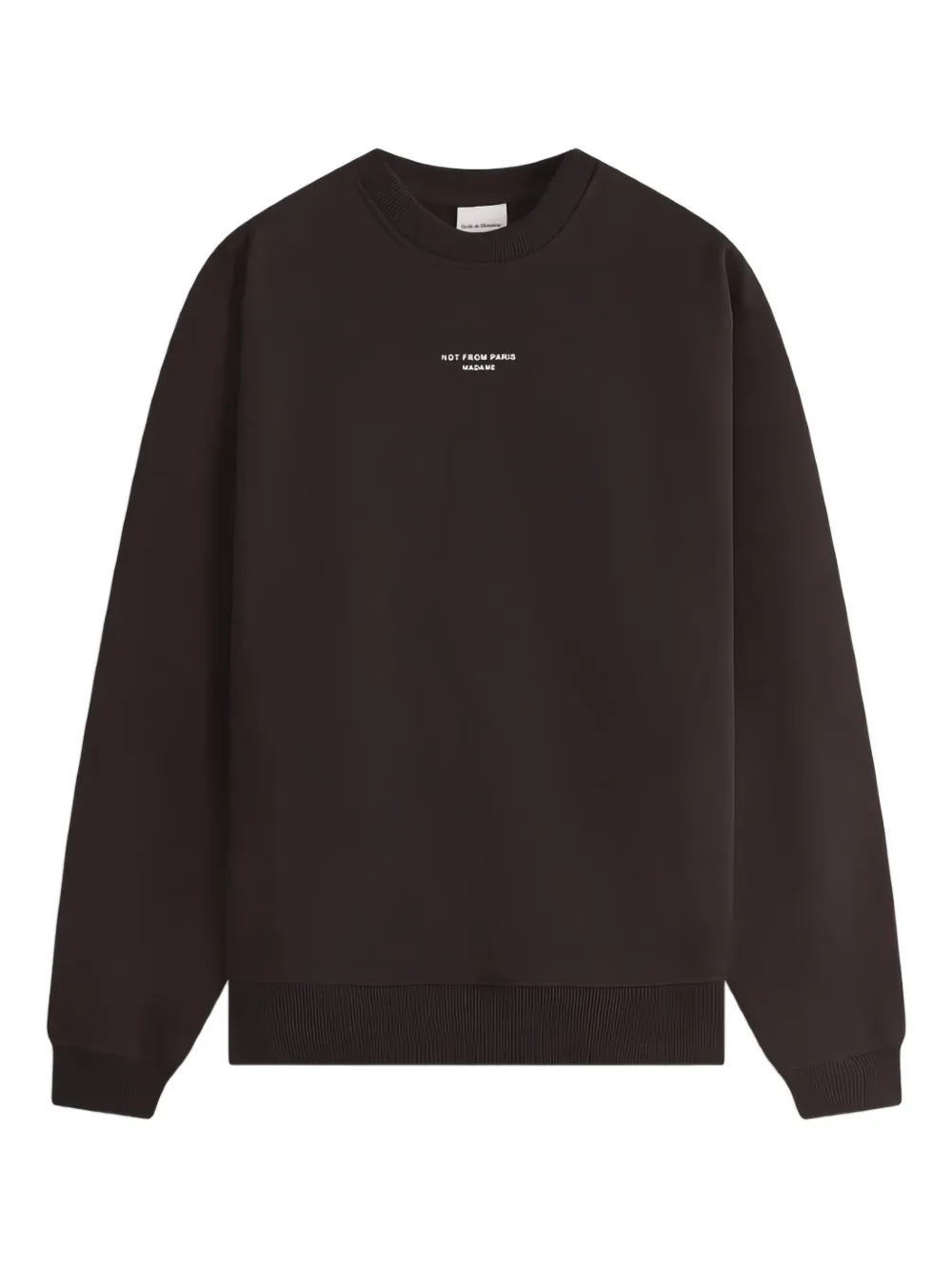 Drôle De Monsieur crew-neck logo sweatshirt | Brown | Image 1