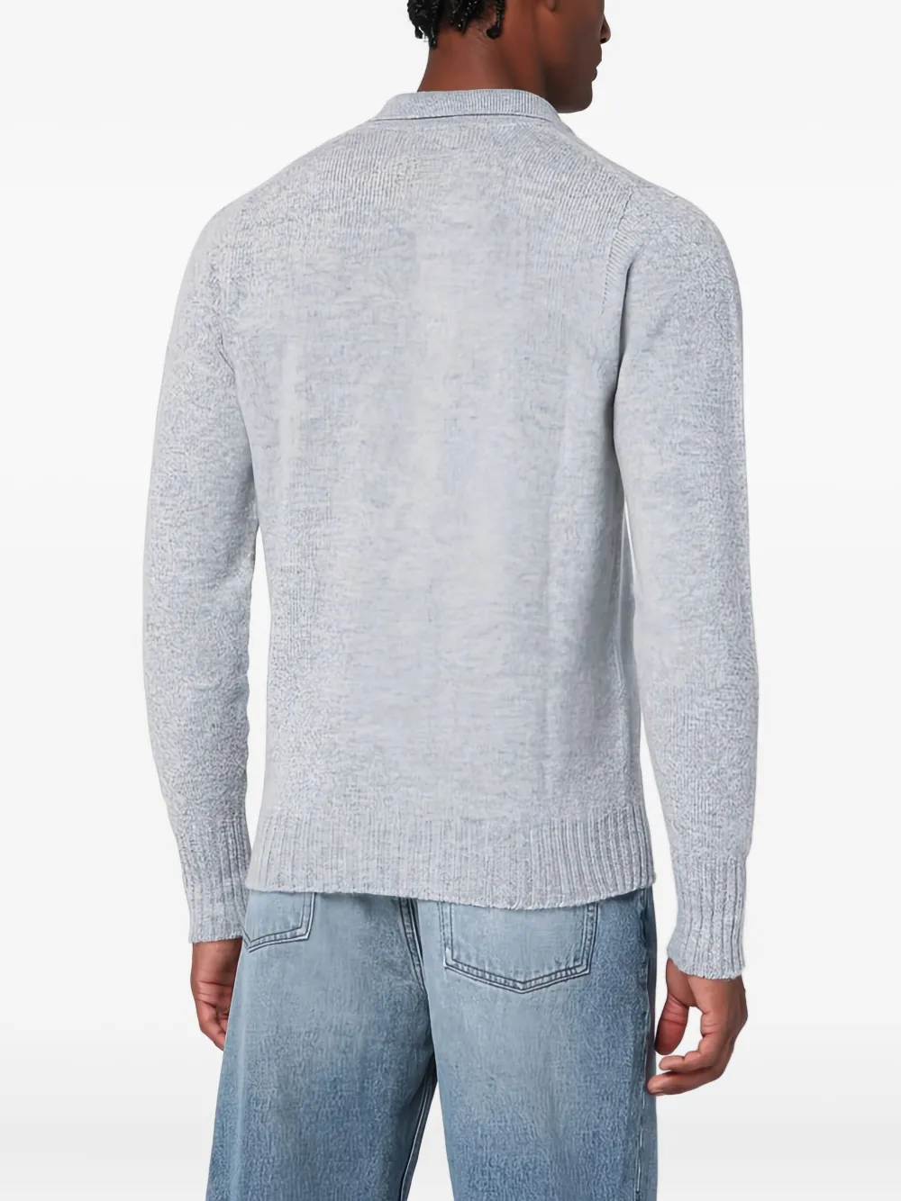 Drumohr Poloshirt met lange mouwen Grijs