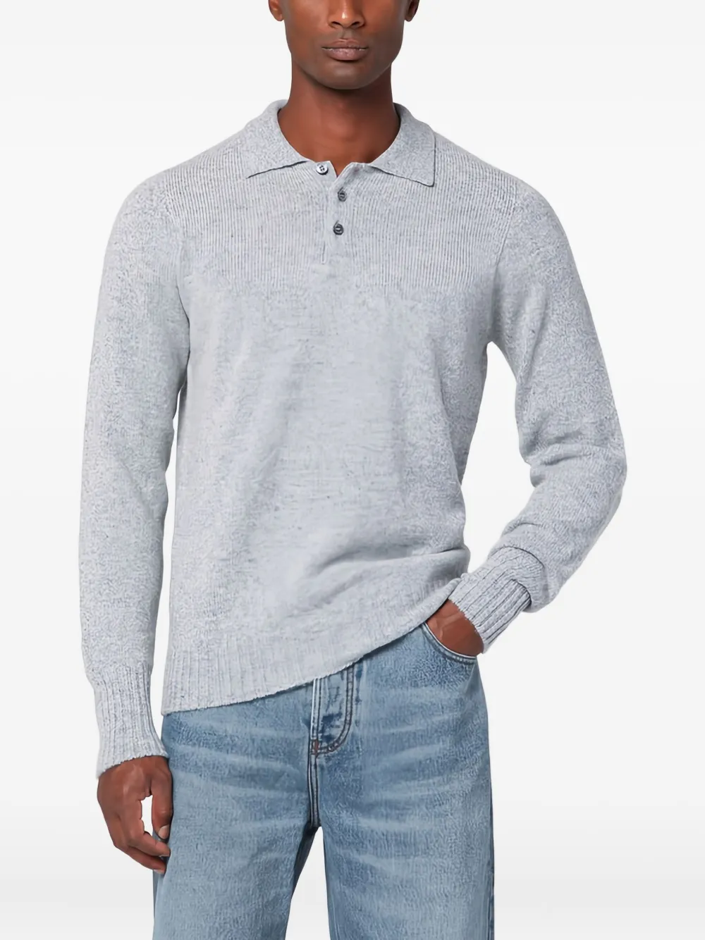 Drumohr Langärmeliges Poloshirt | Grau | Image 1