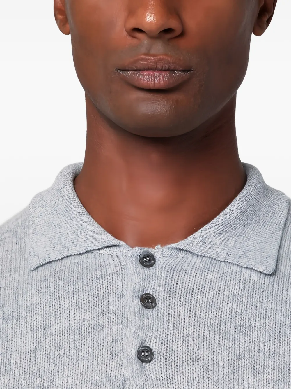 Drumohr Poloshirt met lange mouwen Grijs