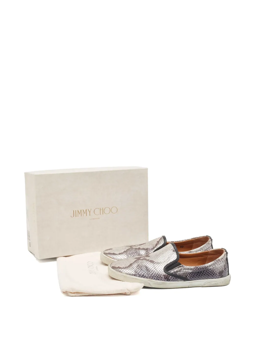 Jimmy Choo Pre-Owned スネークスキンパターン スニーカー | グレー
