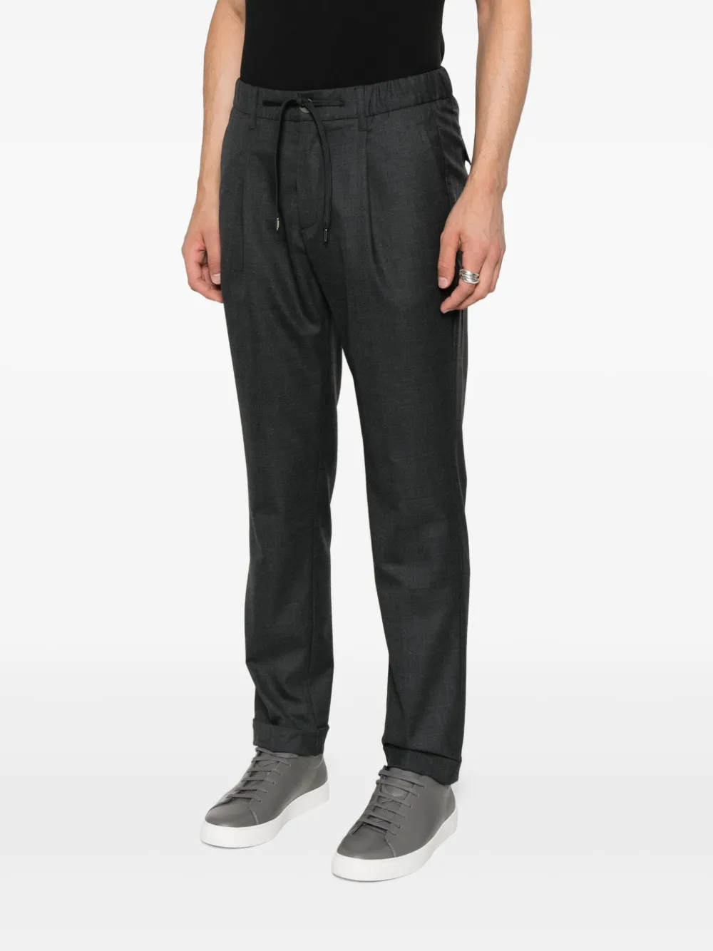 Herno Broek met trekkoord en cuffs Grijs