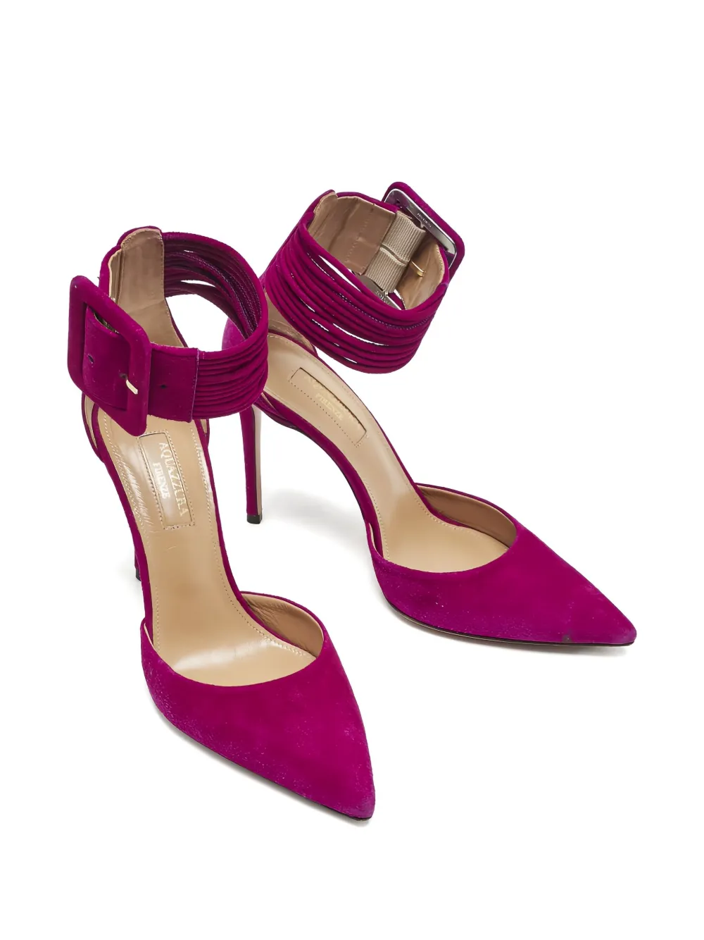 Aquazzura 100 mm pumps met gespdetail - Roze