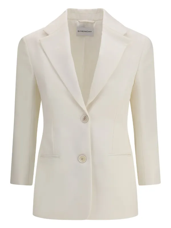 Givenchy Single Breasted Jacket in Wool in White