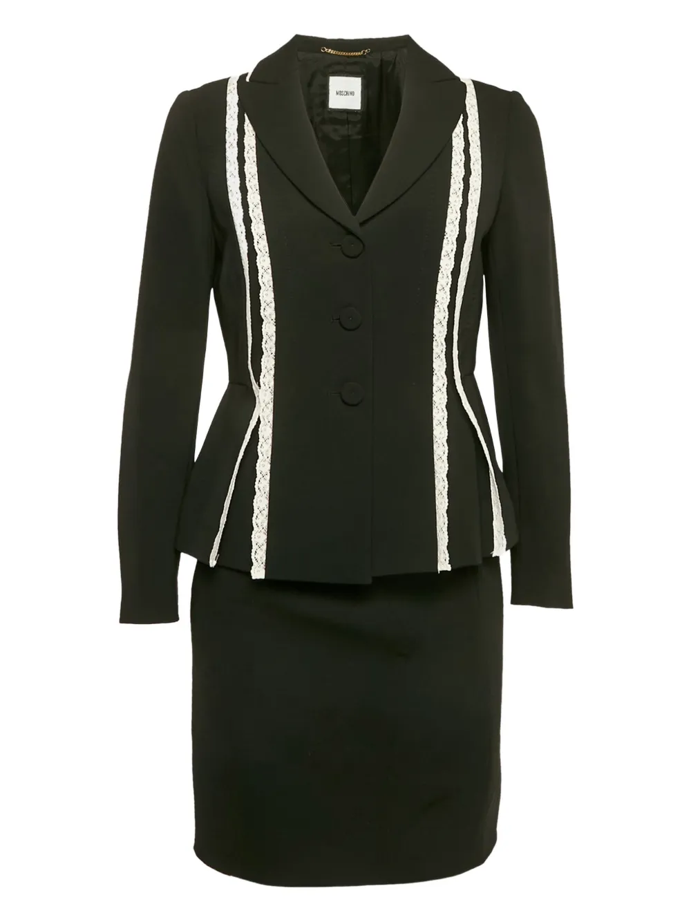 Moschino Pre-Owned lace trim skirt suit | Black | Image 1