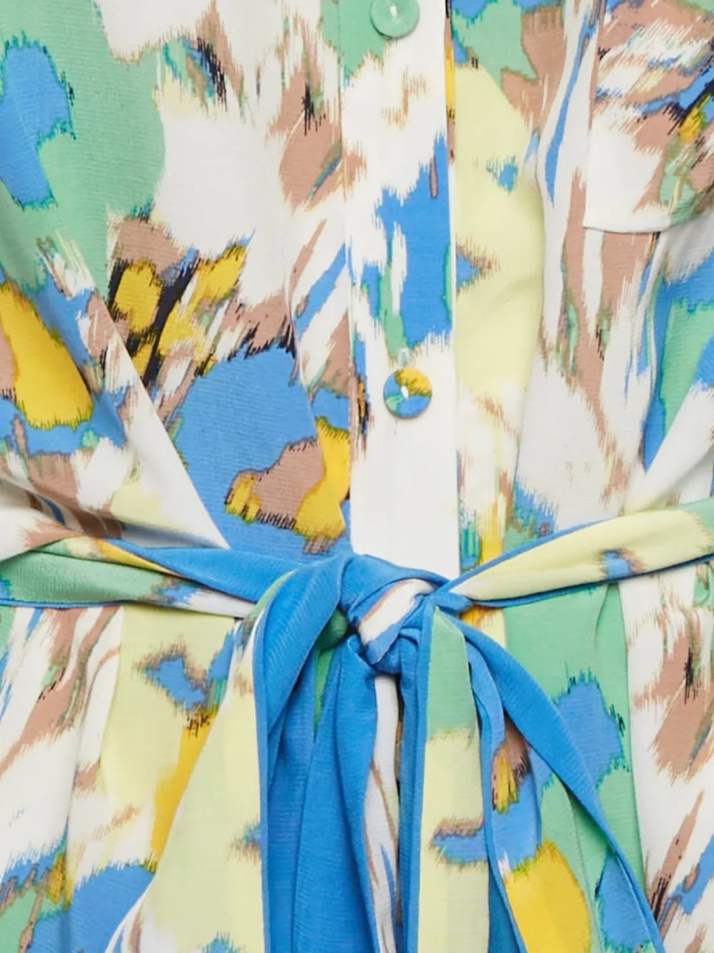 Pre-owned Diane Von Furstenberg Vintage Prita Floral-print Dress In Yellow