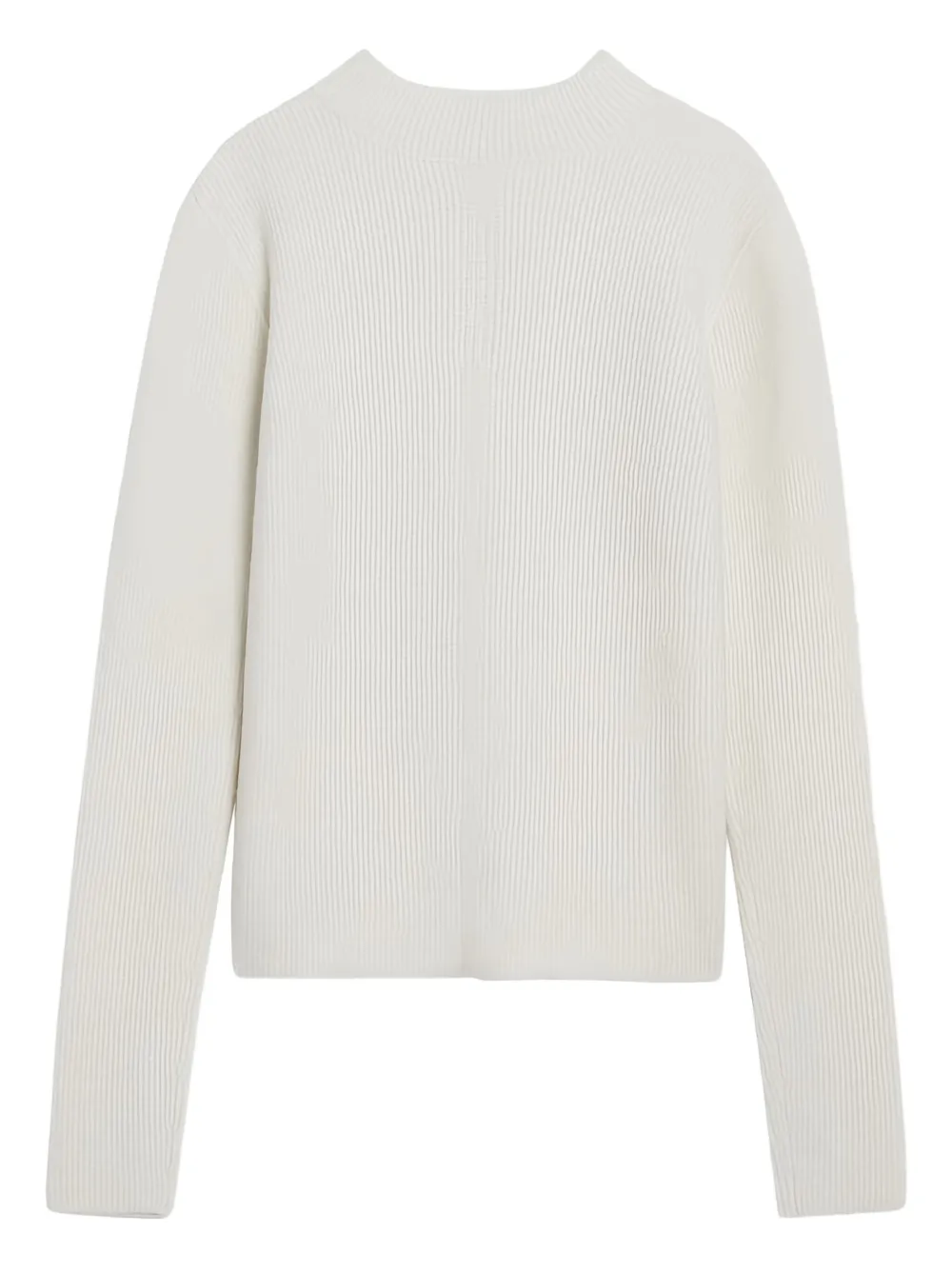 ribbed mock-neck sweater