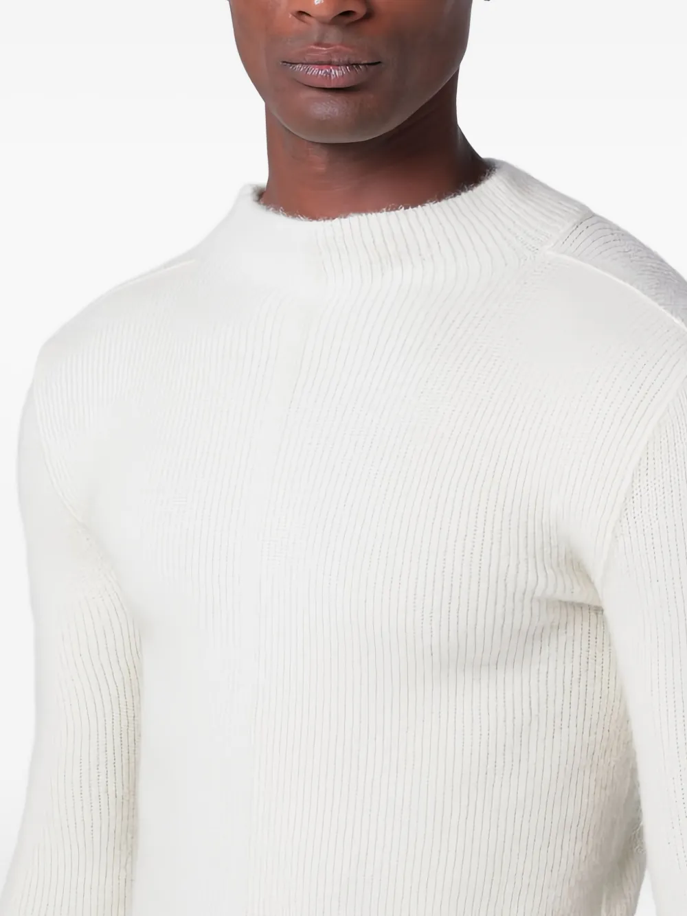 ribbed mock-neck sweater