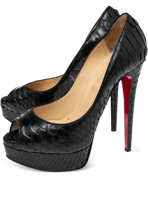 Christian Louboutin Pre-Owned 135mm Lady Peep python-leather peep-toe heeled pumps