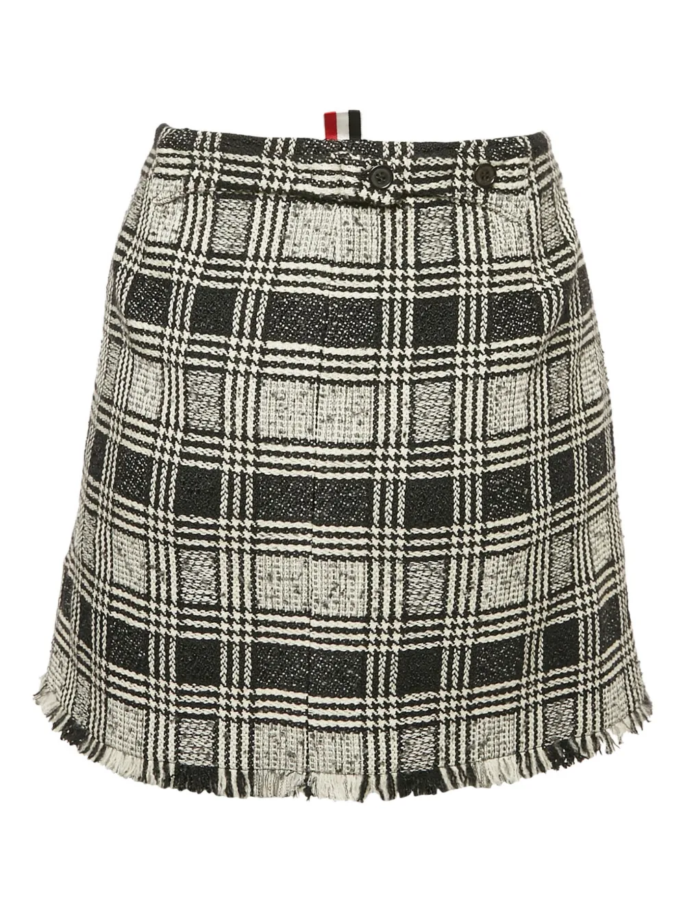 Thom Browne Geruite tweed rok - Zwart
