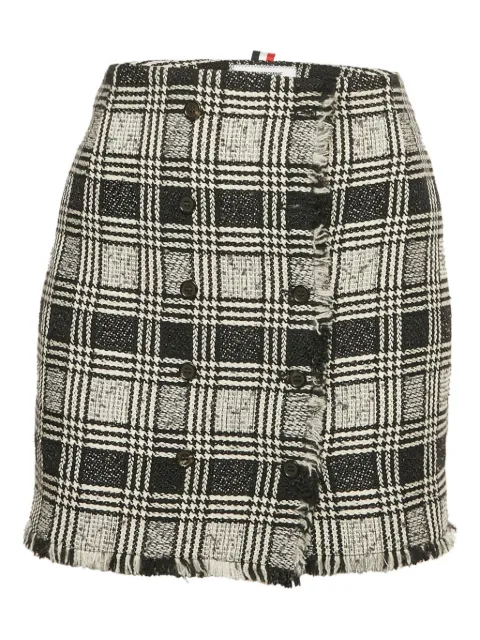 Thom Browne falda de tweed con cuadros estampados