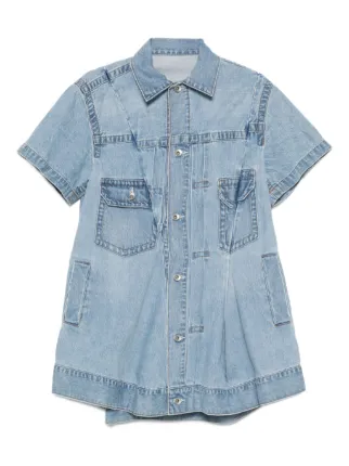 Sacai デニム シャツミニドレス | ブルー | FARFETCH JP