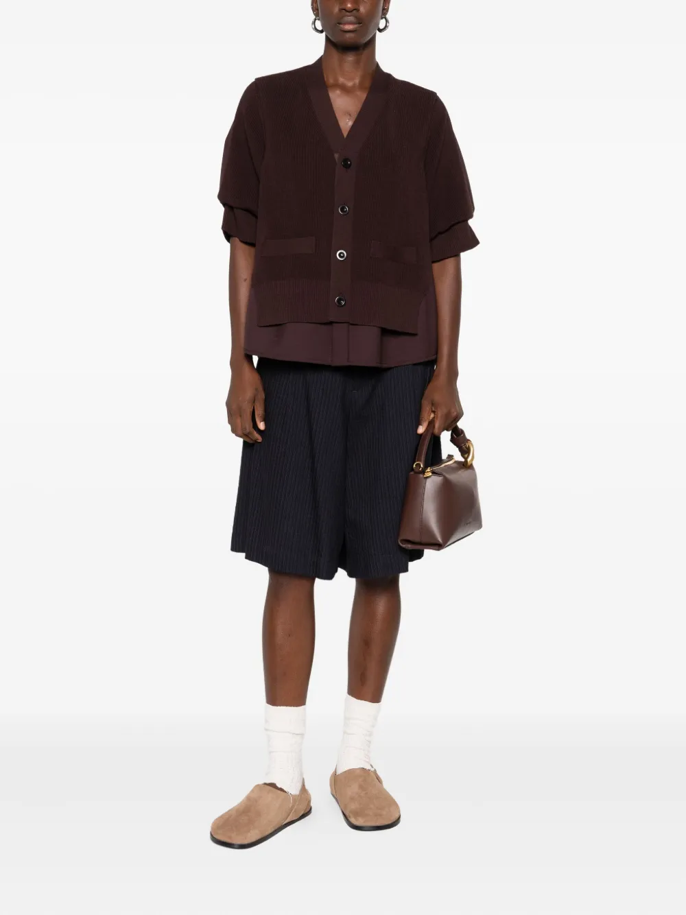 sacai Gelaagd vest met knopen Bruin