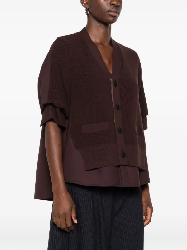 SACAI 6175 レイヤー エフェクト カーディガン コート sacai】チョークストライプ レイヤード ロング コート (sacai