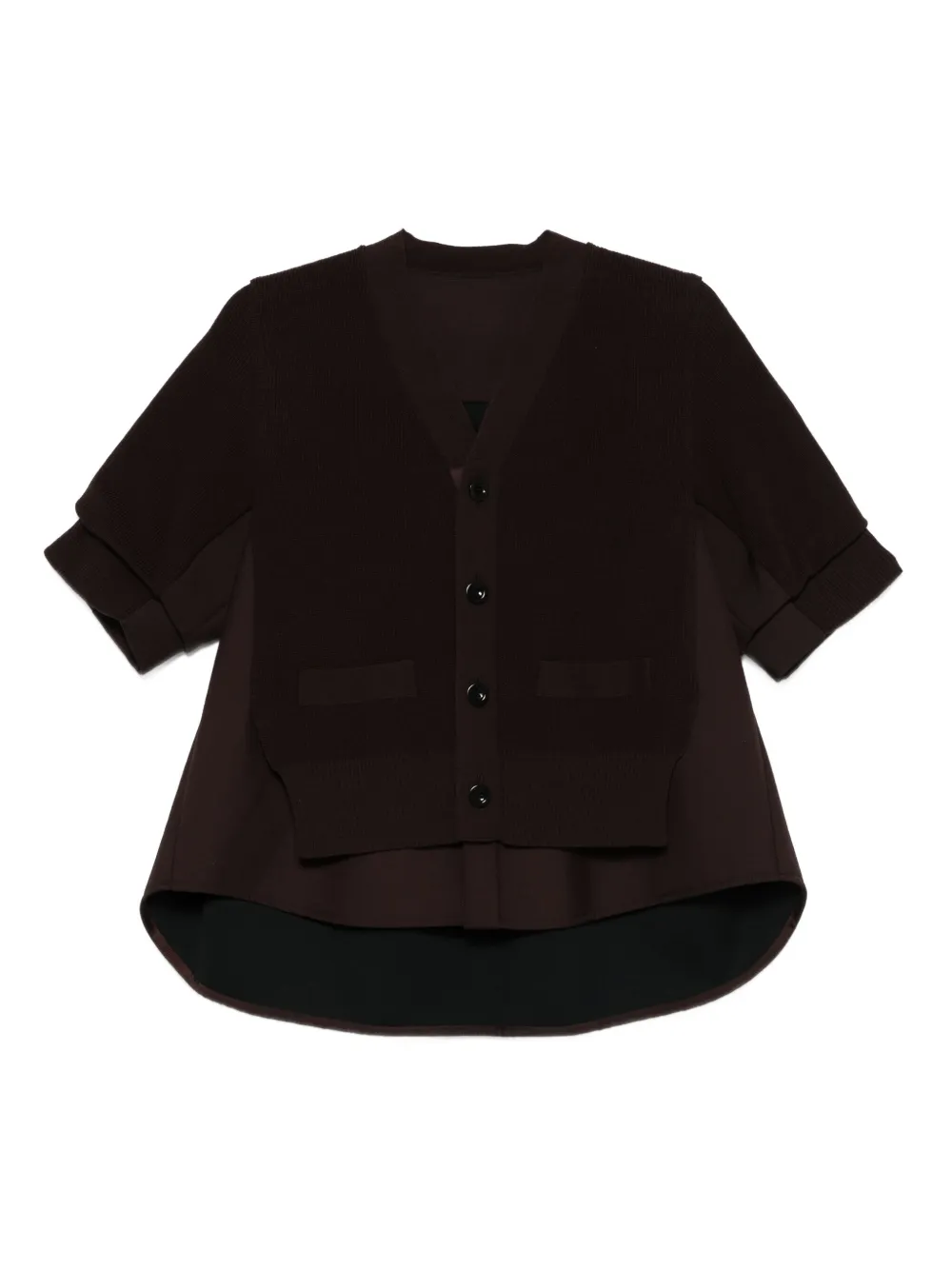 Sacai Gelaagd vest met knopen Bruin