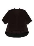 sacai button-front layered cardigan - Brown