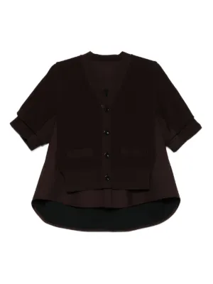 Sacai ストライプ シャツカーディガン | ブルー | FARFETCH JP