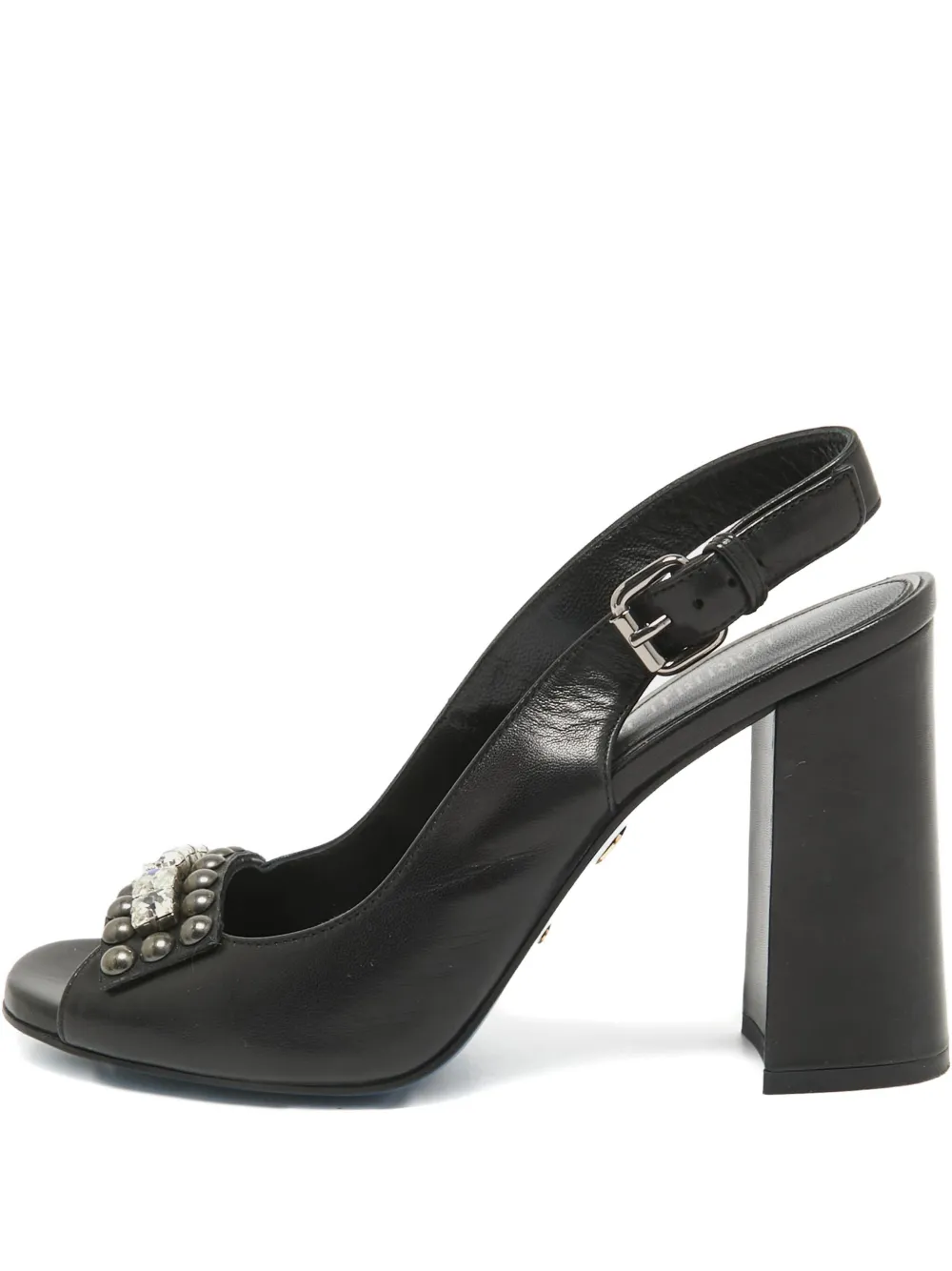Loriblu Slingback-Pumps mit Kristallen 120mm - Schwarz