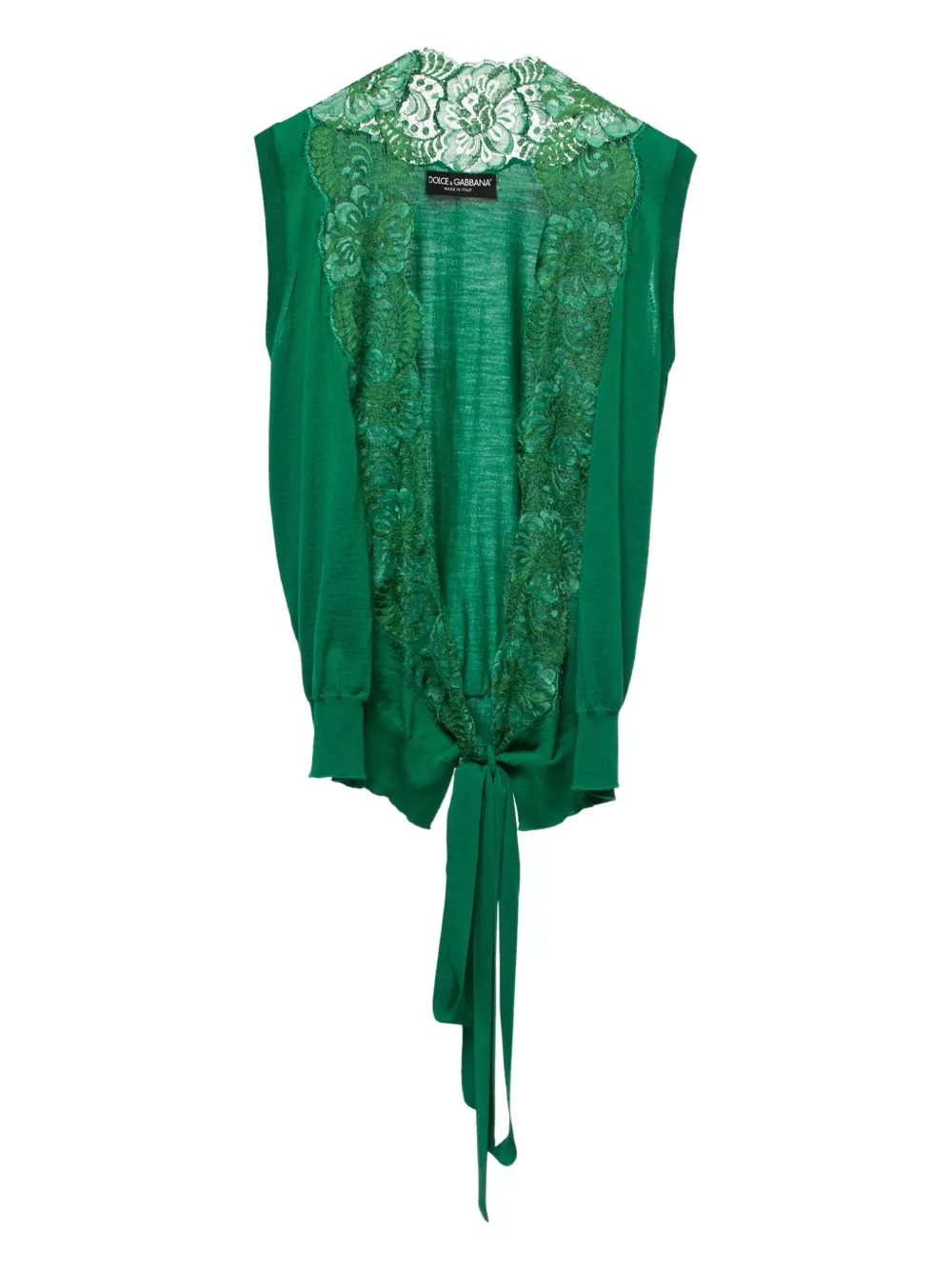 Dolce & Gabbana Pre-Owned lace detail wool blouse | Green | Image 1