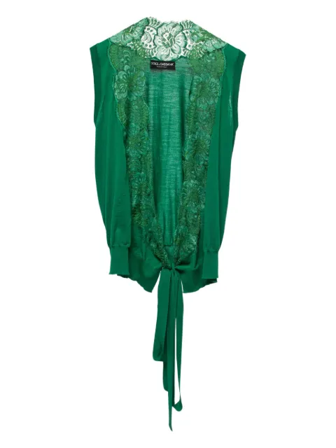 Dolce & Gabbana Pre-Owned lace detail wool blouse