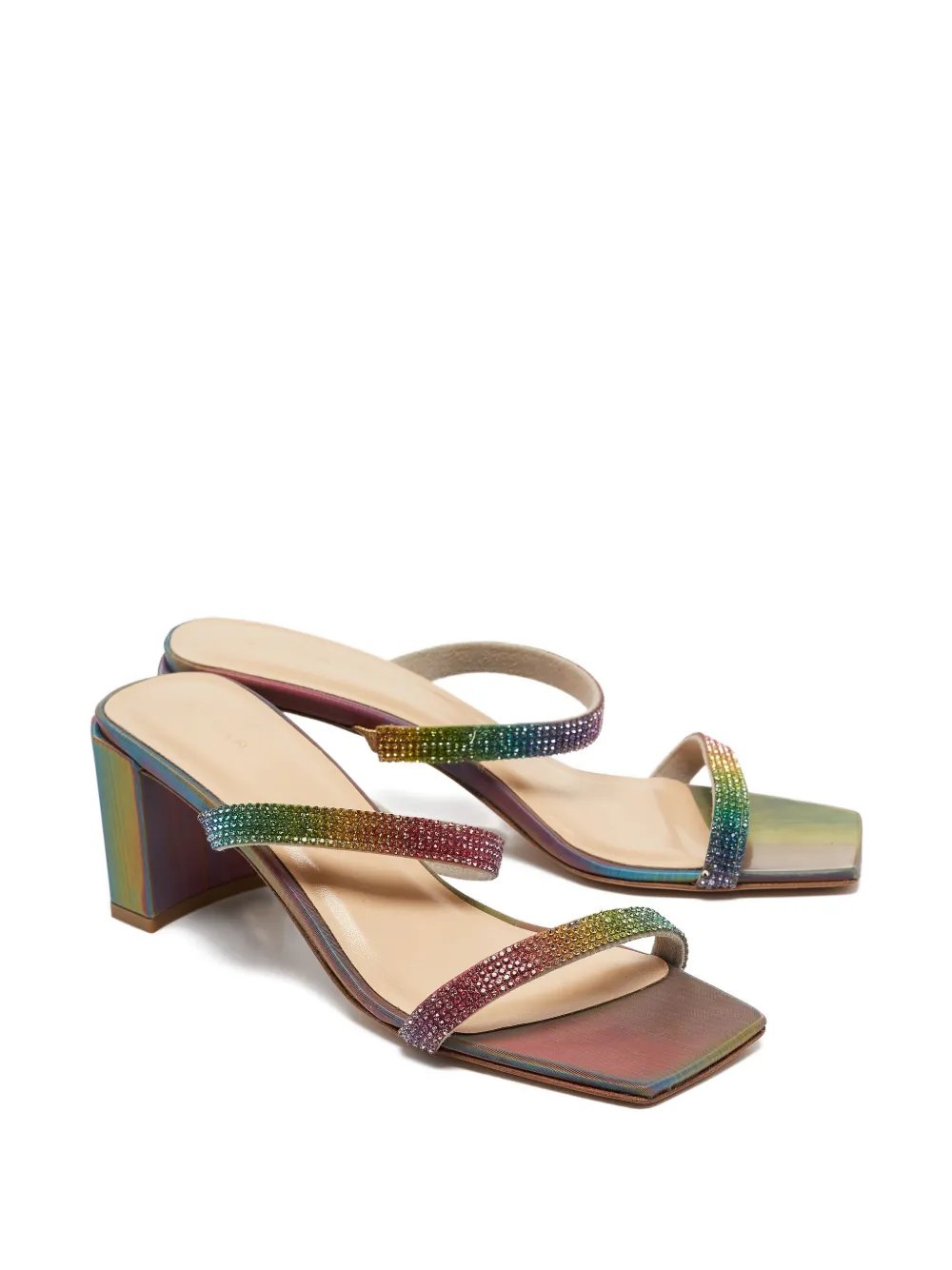 BY FAR Pre-owned 65 mm sandalen verfraaid met kristallen - Roze