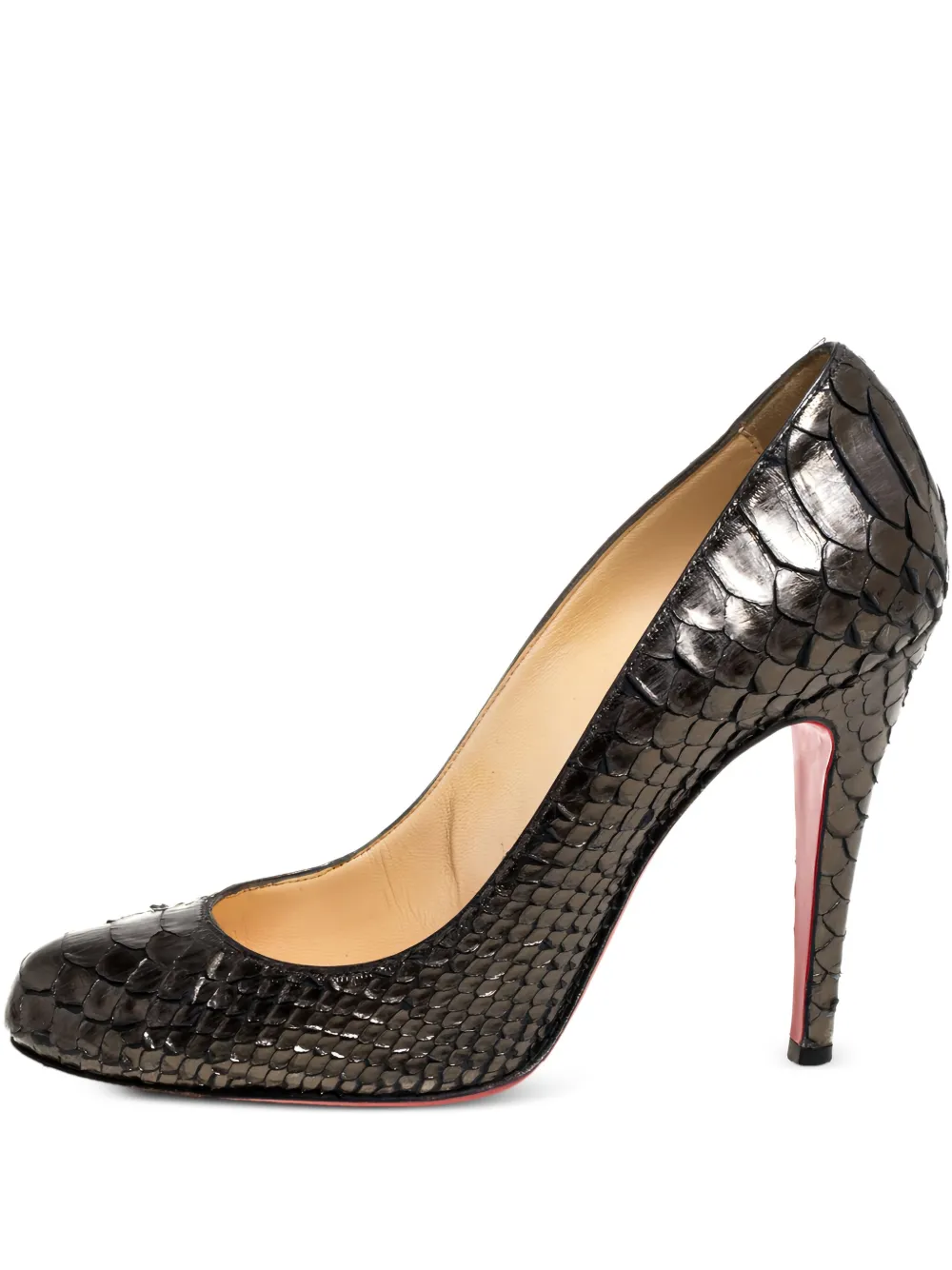 Christian Louboutin Pre-Owned python leather round-toe pumps | Black | Image 1