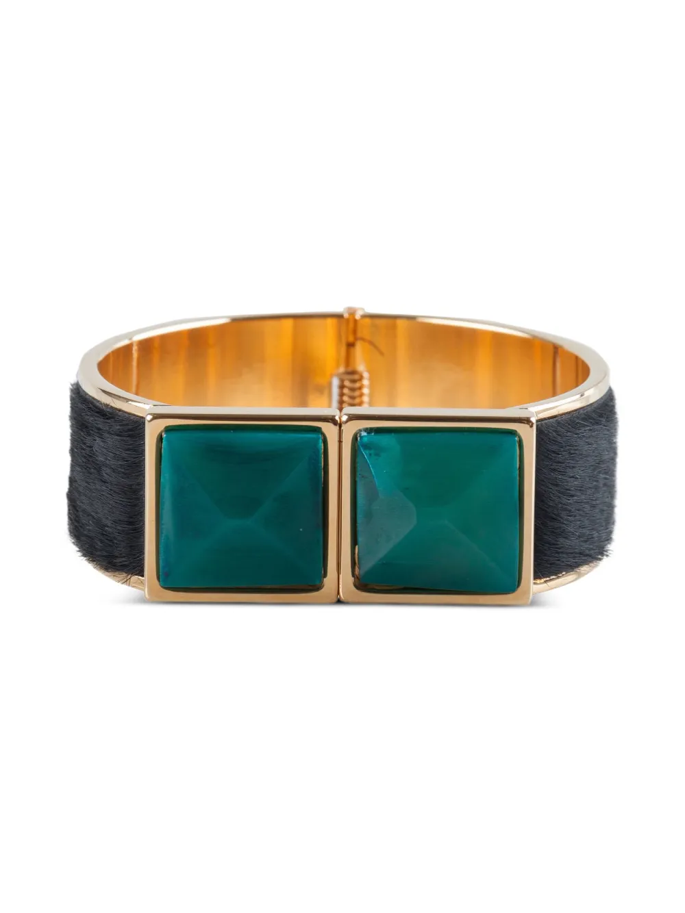 Marni Pre-Owned calf-hair cow-horn bracelet - ブラック Marni Pre-Owned calf-hair cow-horn bracelet - ブラック
