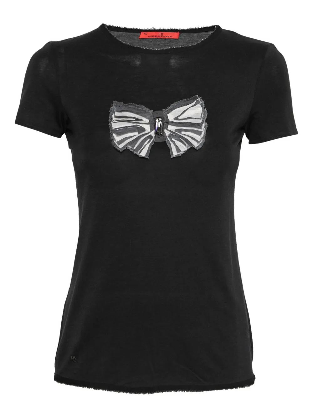 Carolina Herrera Vintage bow-applique T-shirt | Black | Image 1