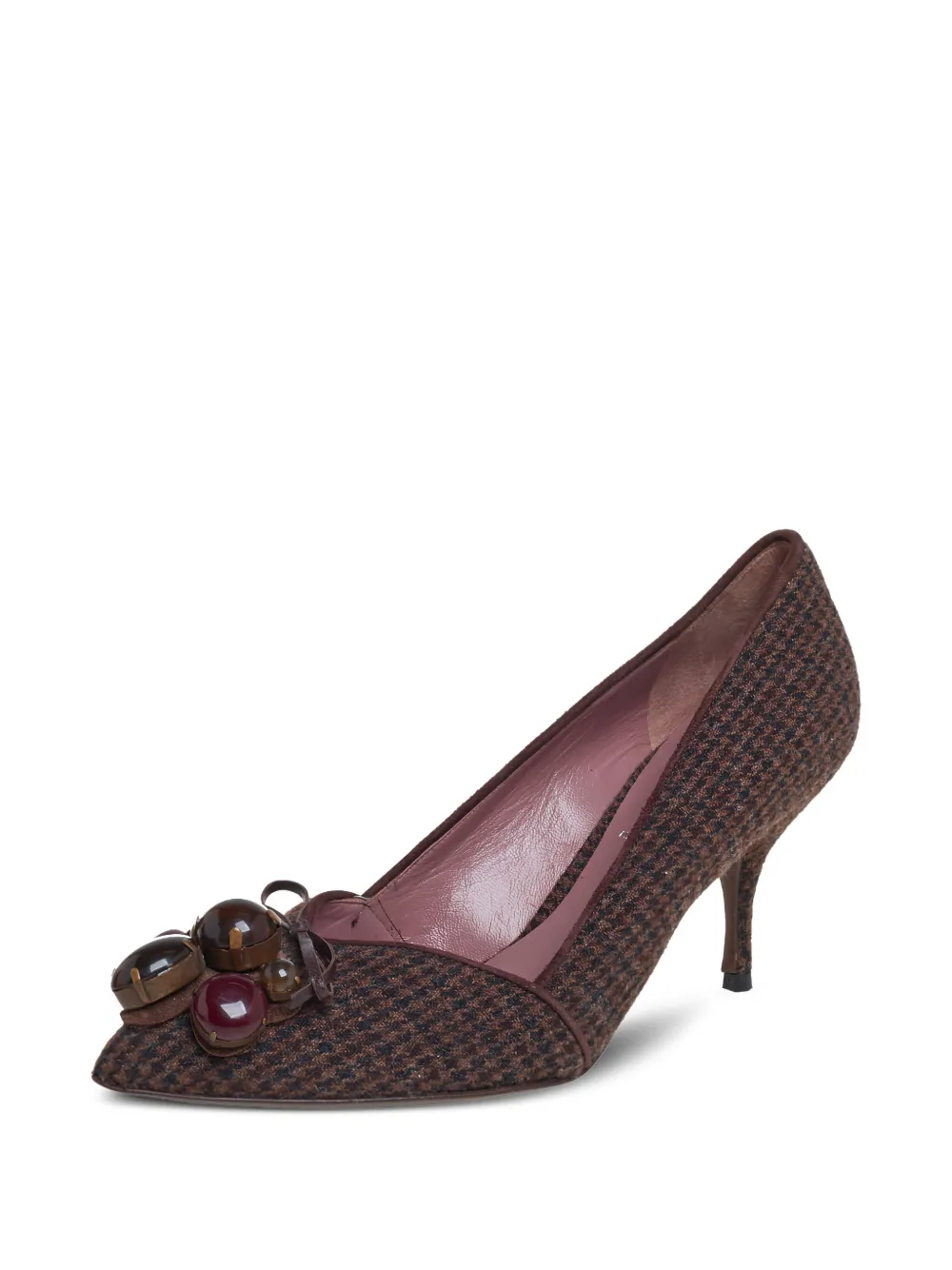 Miu Miu Pre-Owned zapatillas con motivo pied de poule 2024 | Image 2