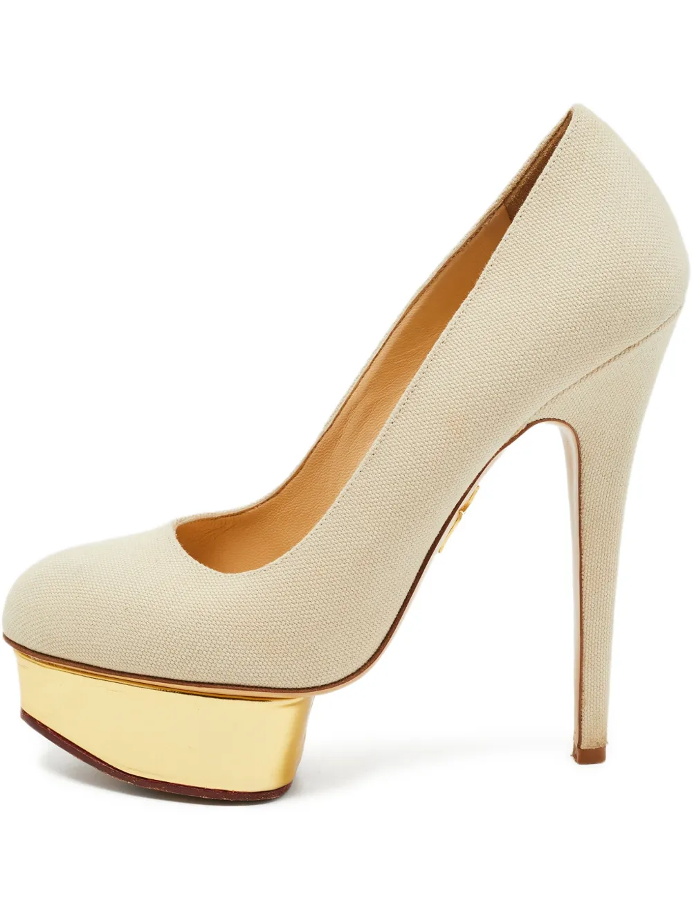 Charlotte Olympia Pumps Dolly con plateau 150mm - Toni neutri