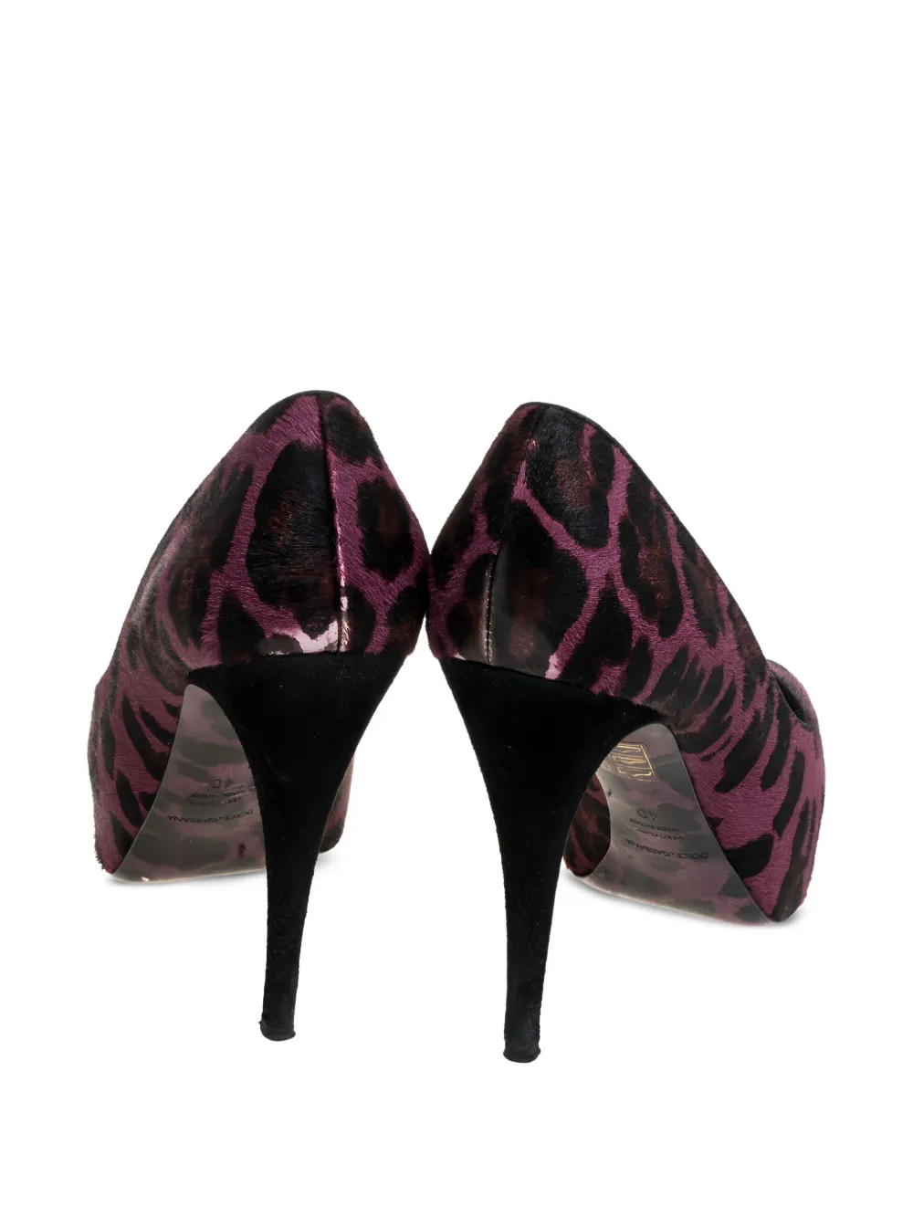 Dolce & Gabbana Pre-Owned 120 mm pumps met luipaardprint en open neus - Paars