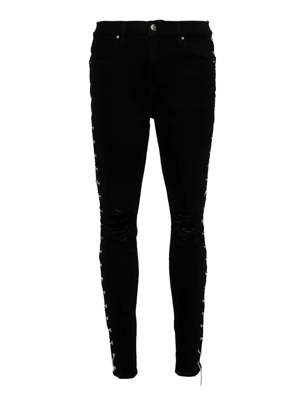 AMIRI 2024 Distressed-Jeans mit Kettendetail - Schwarz