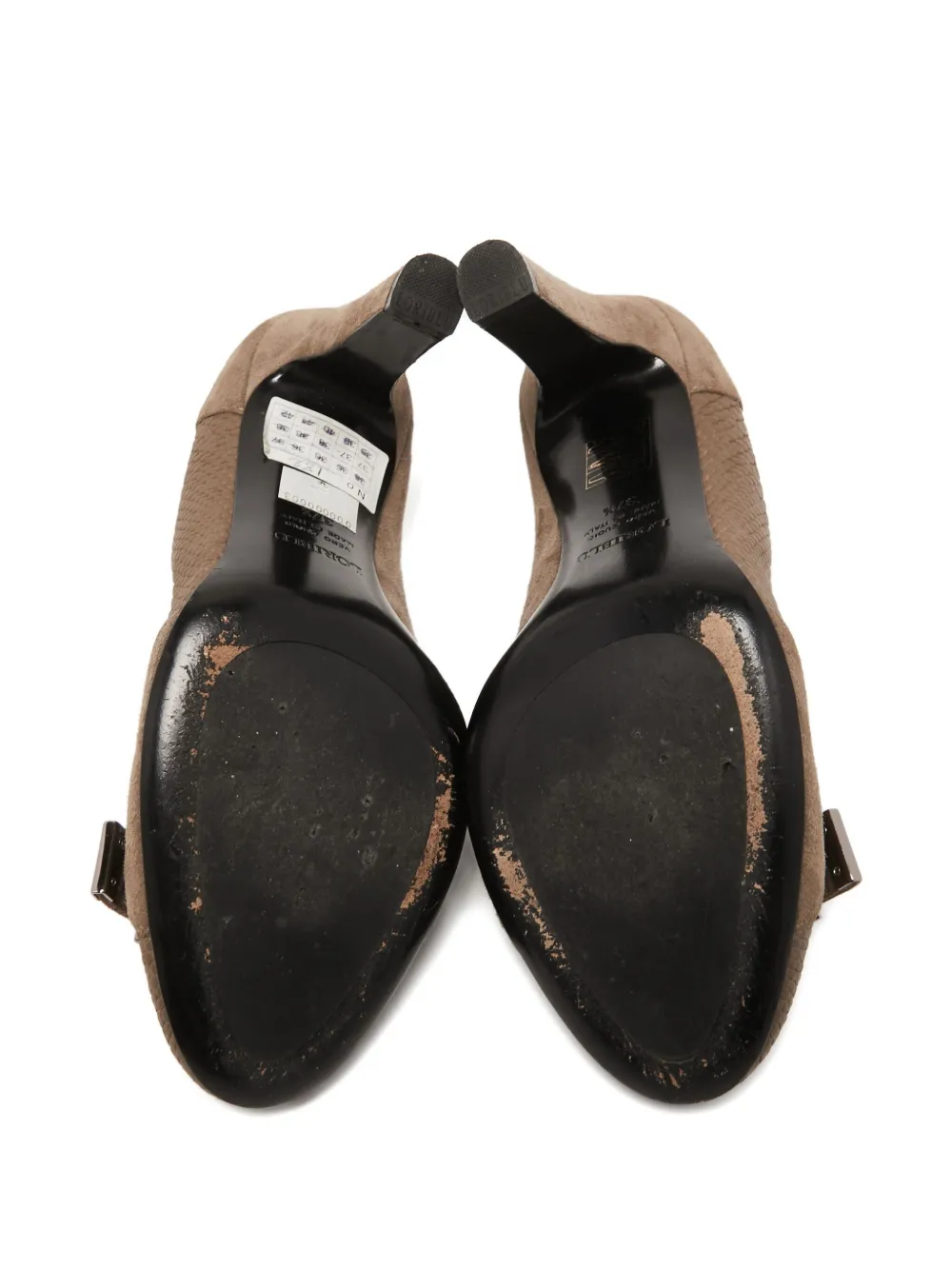 LORIBLU Pre-owned 90mm Buckle Suede Shoes In Brown