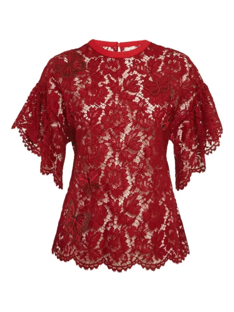 Valentino Pre-Owned lace butterfly-appliqué top