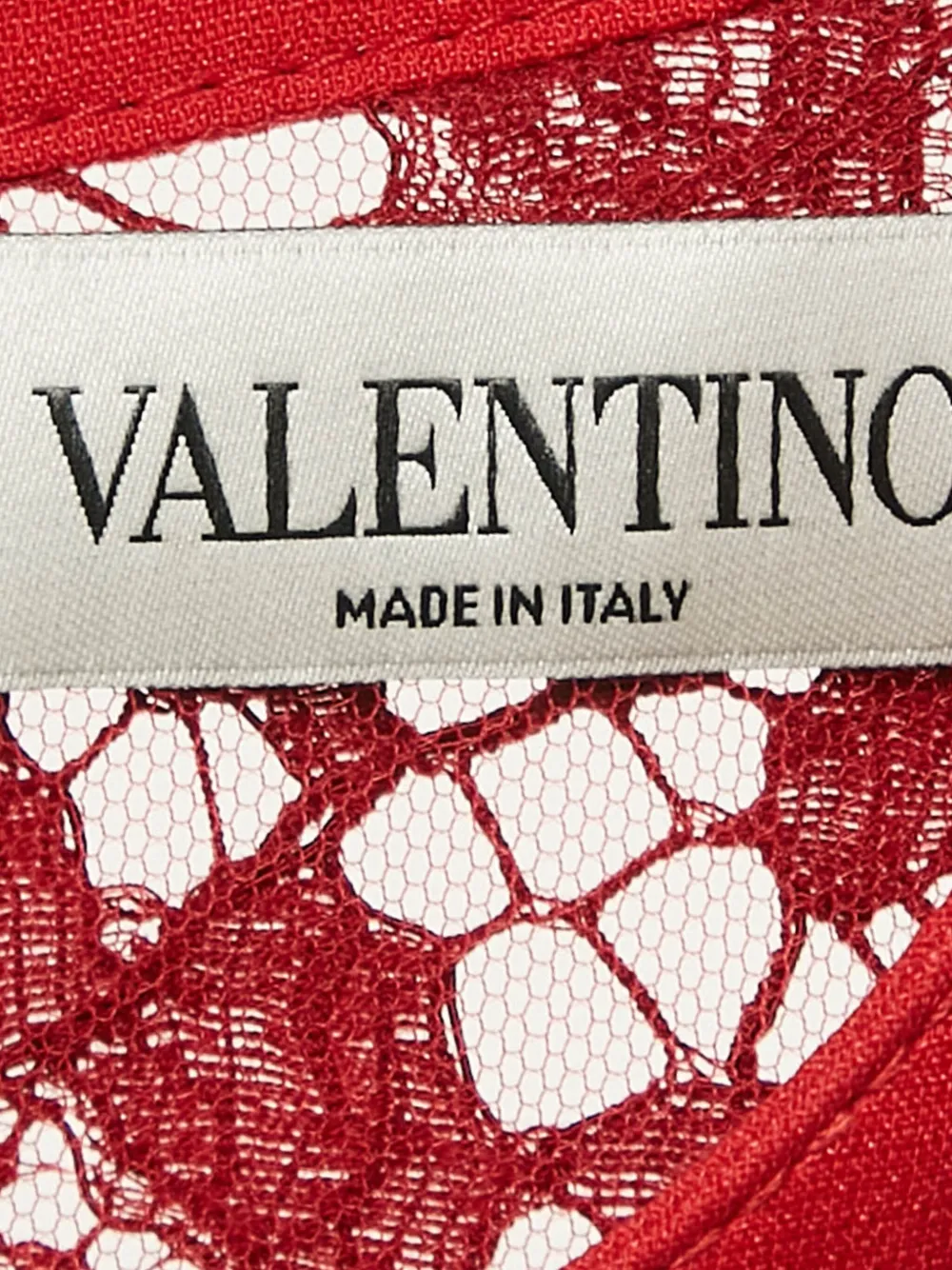 Pre-owned Valentino Lace Butterfly-appliqué Top In Red